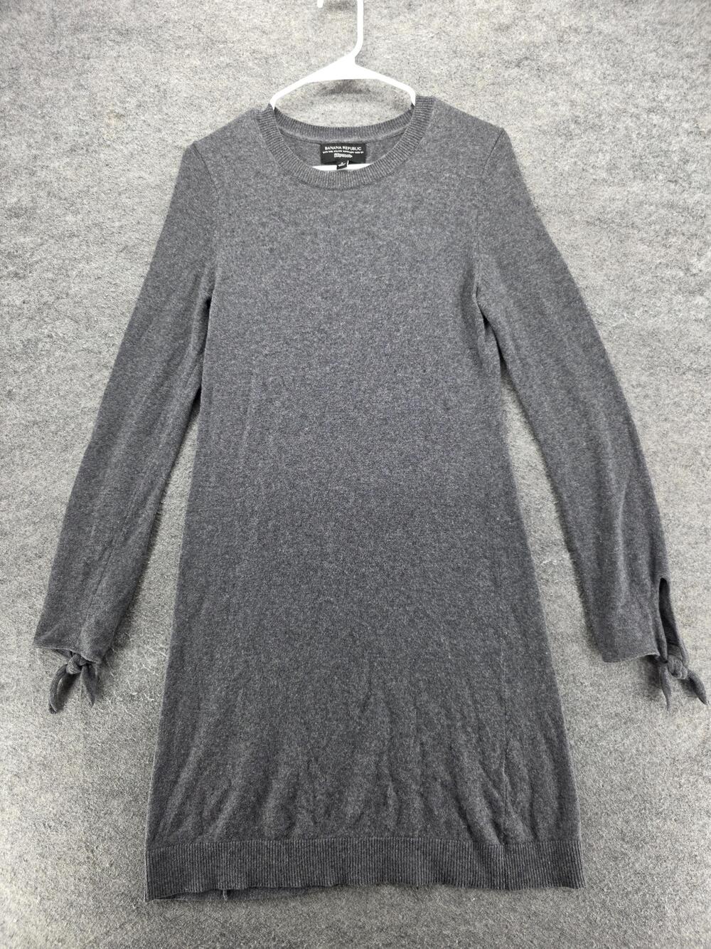 Banana Republic Sweater Dress Womens Small Gray Filpucci Merino Wool Blend Knit